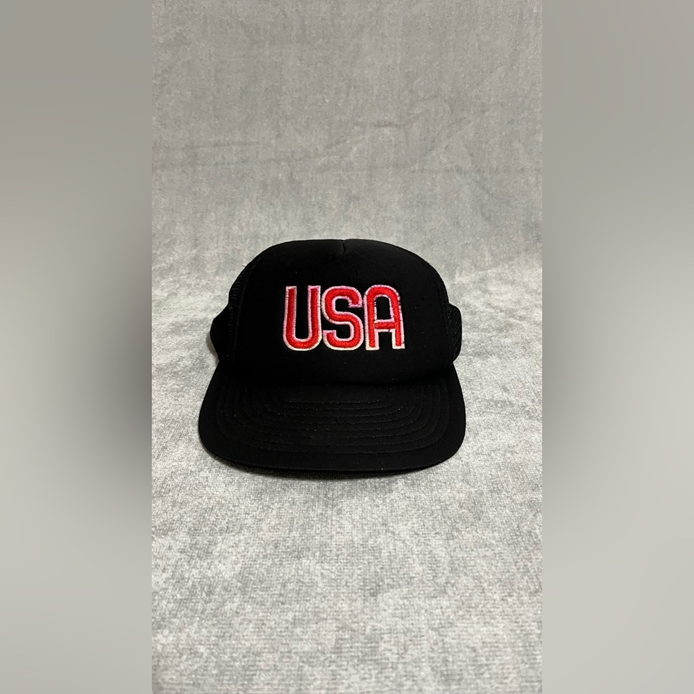 Black USA Embroidered Trucker Hat - Classic Men’s Cap Vintage - Picture 10 of 10